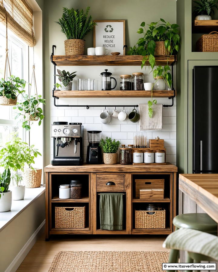 Eco Friendly Coffee Station - 21 Functional Coffee Station Ideas for Kitchen or Office