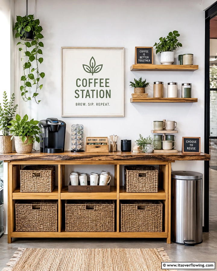 Eco Friendly Coffee StationExact - 25 Office Coffee Station Ideas to Boost Your Productivity