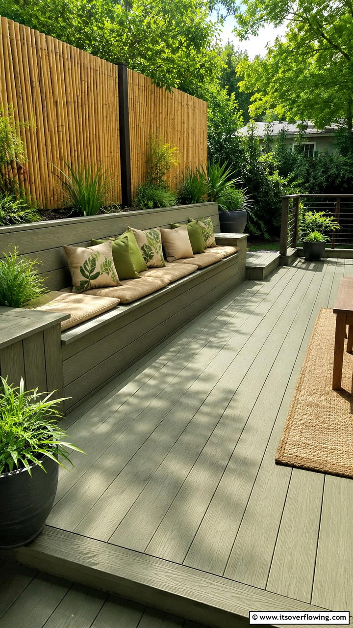 Eco Friendly Composite Bench Design - 30 Built-In Deck Bench Ideas- Functional Outdoor Seating