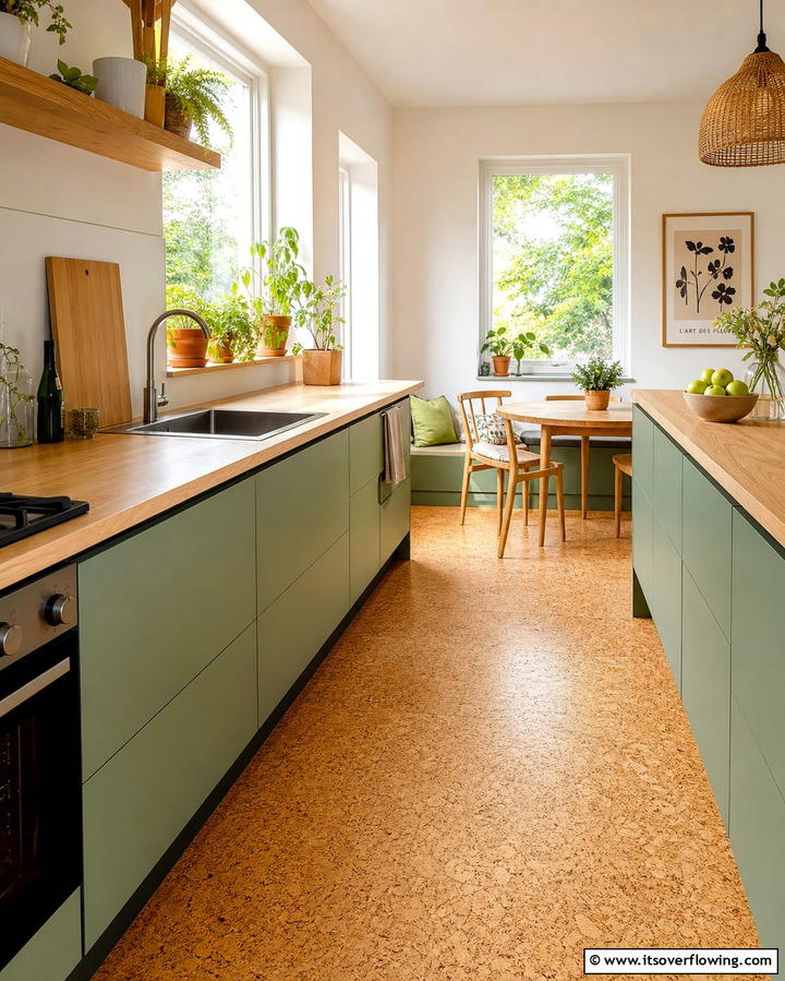 Eco Friendly Cork Flooring - 25 Kitchen Flooring Ideas for Durability and Style