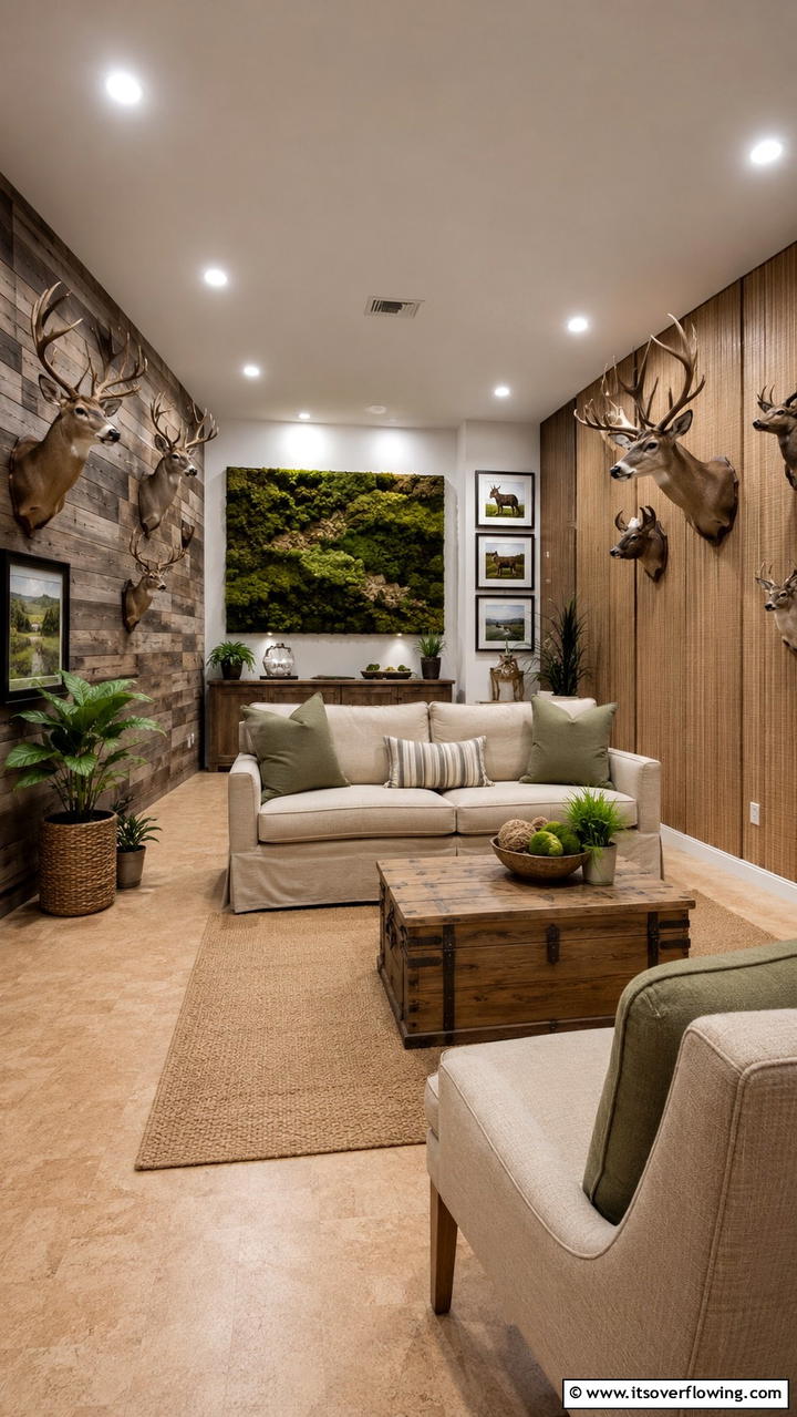Eco Friendly Design Elements - 30 Hunting Trophy Room Ideas for Rustic Decor