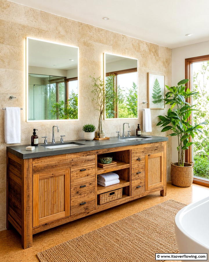 Eco Friendly Double Vanity - 25 Double Vanity Bathroom Ideas for a Luxurious Space