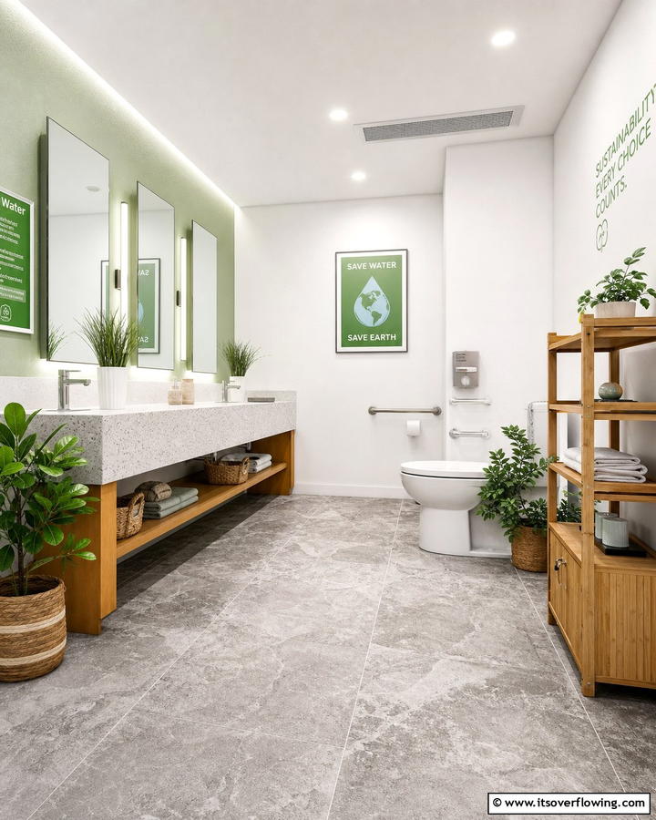 Eco Friendly Features for Sustainability - 20 Office Bathroom Ideas for a Functional and Stylish Space