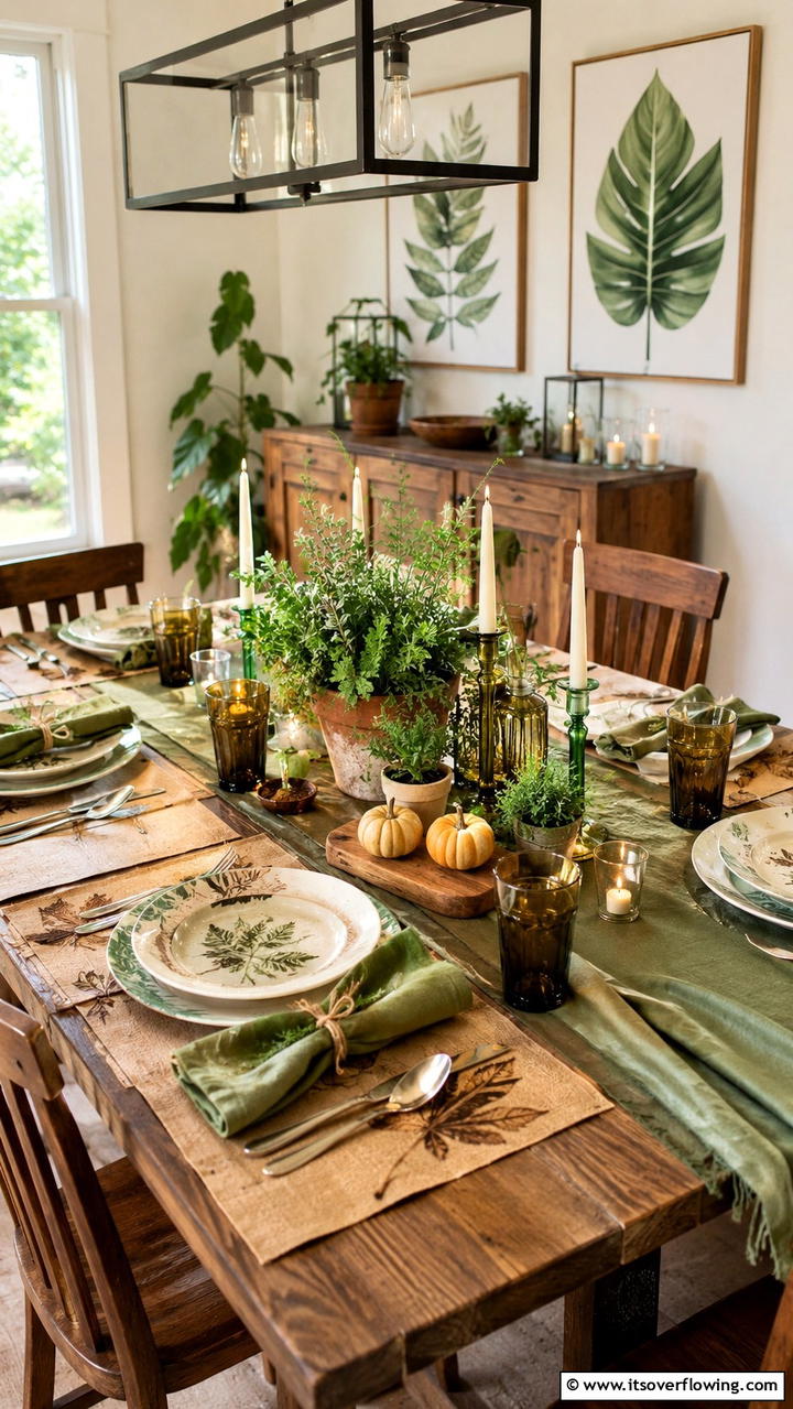 Eco Friendly Festive Setting - 21 Beautiful Thanksgiving Table Settings for Holiday Meals