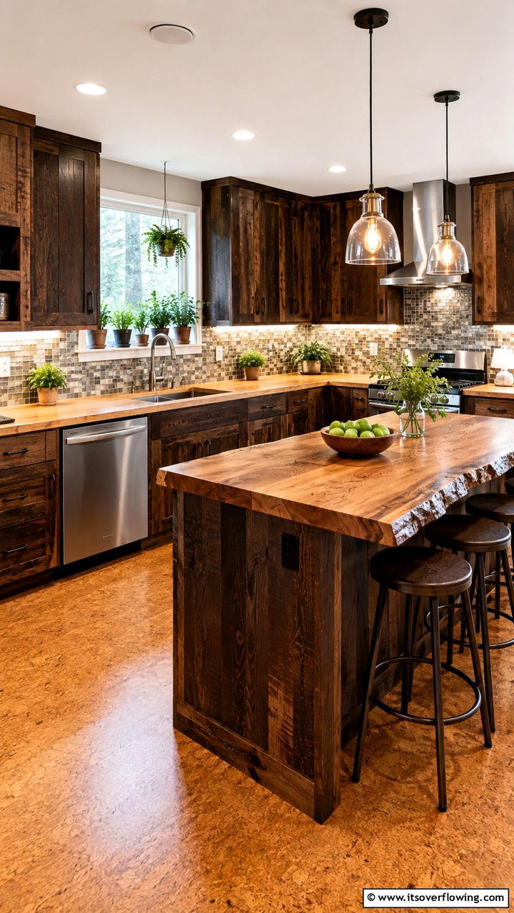 Eco Friendly Finishes - 30 Dark Wood Kitchen Cabinet Designs for Classic Style