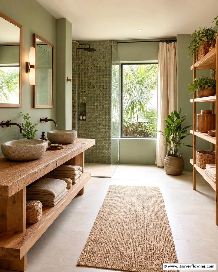 Eco Friendly Finishes for Sustainable Style - 30 Serene Spa Decor Ideas for a Relaxing Bathroom Retreat