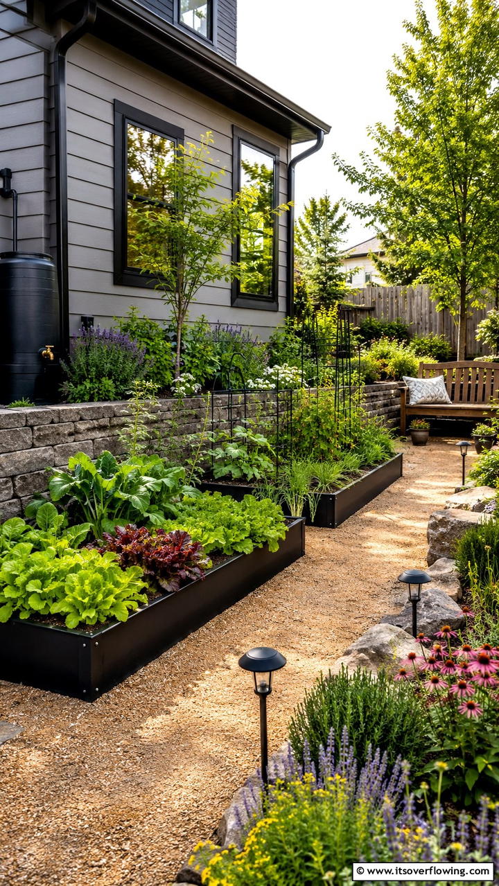 Eco Friendly Garden Space - 30 Grey House With Black Trim Ideas- Bold Exterior Designs