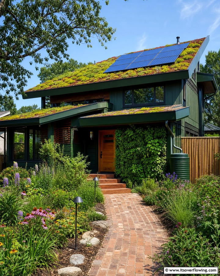 Eco Friendly Green Haven - 21 Dark Green Exterior Paint Color Schemes for Modern Homes