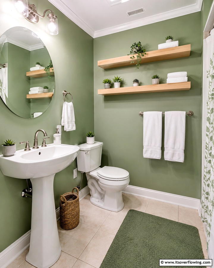 Eco Friendly Green Paints - 20 Small Green Bathroom Ideas for a Fresh and Tranquil Space