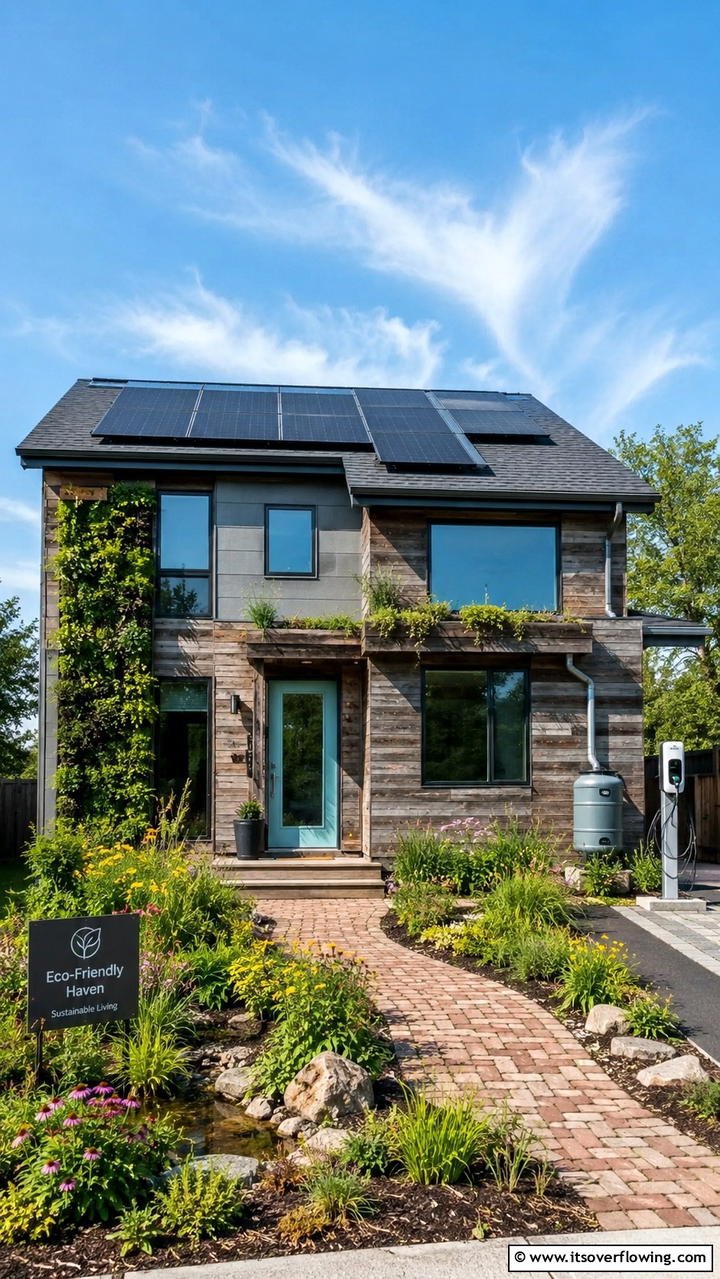 Eco Friendly Haven - 30 Grey House With Blue Door Ideas- Charming Curb Appeal