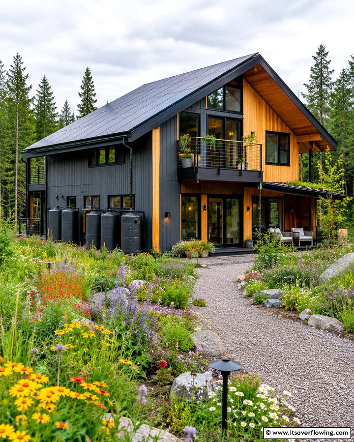 Eco Friendly Haven - 30 Houses with Black Roofs- Modern Exterior Design Inspiration