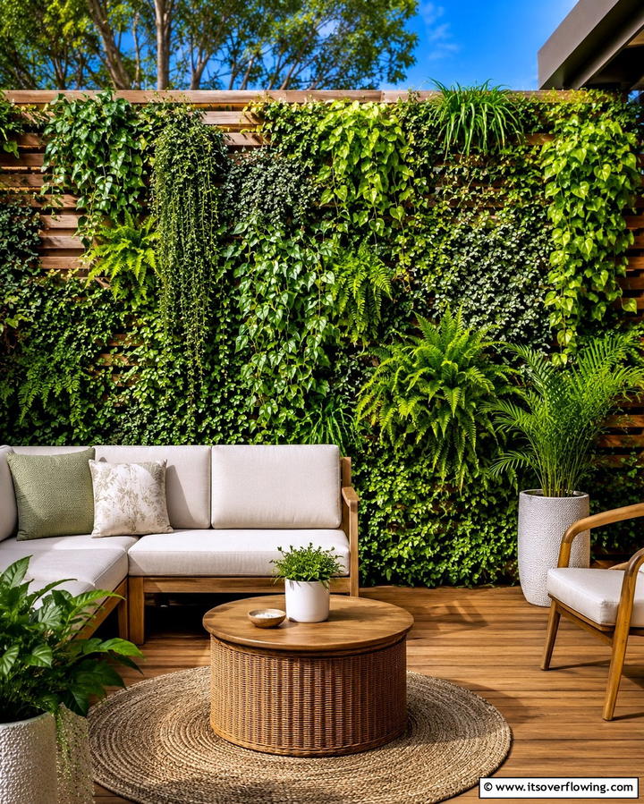 Eco Friendly Living Wall - 30 Deck Decorating Ideas with Plants for Lush Outdoor Living