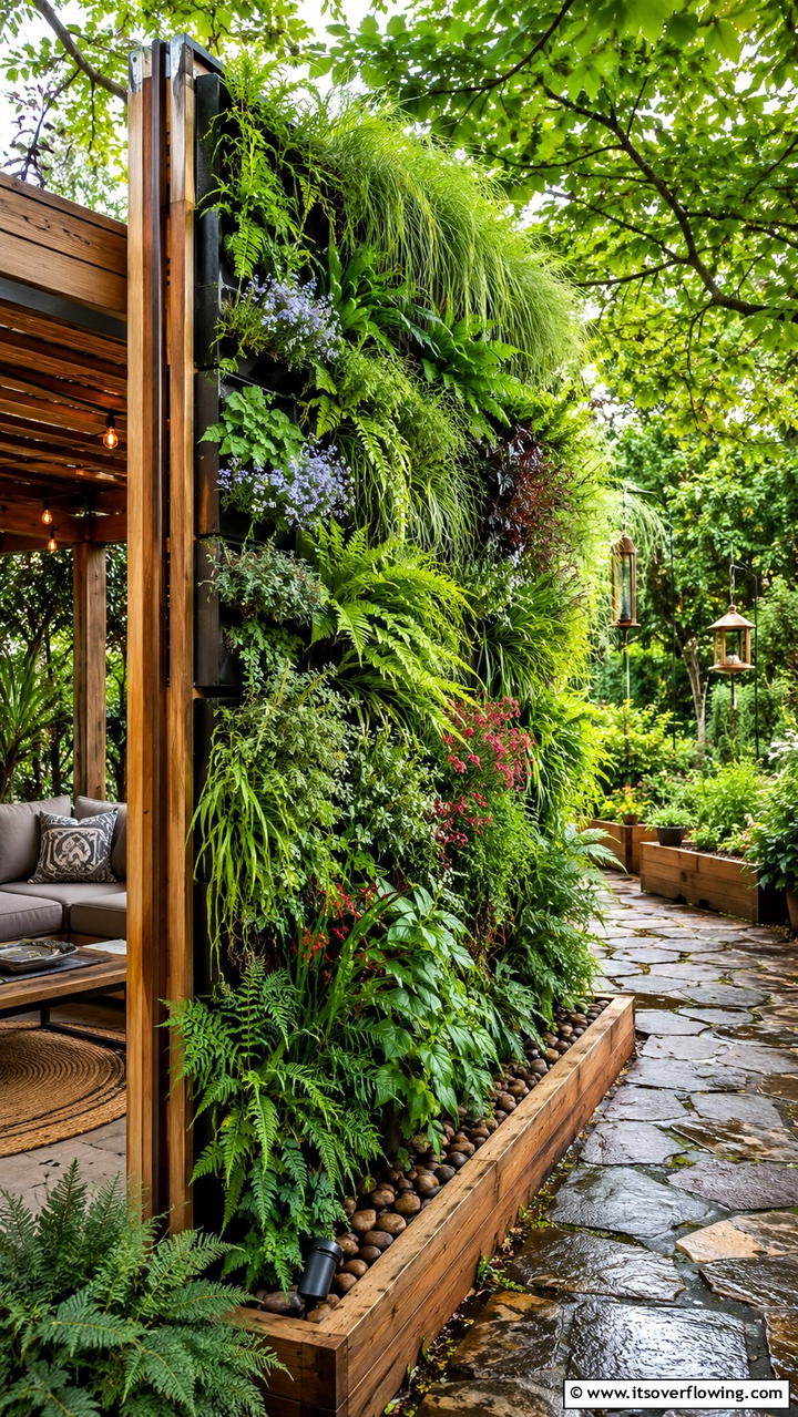 Eco Friendly Living Wall Divider - 30 Garden Divider Ideas for Functional Outdoor Spaces