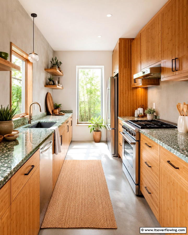 Eco Friendly Materials - 30 Galley Kitchen Ideas for Efficient and Stylish Layouts