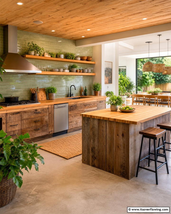 Eco Friendly Materials - 30 Kitchens Without Upper Cabinets for Open Concepts