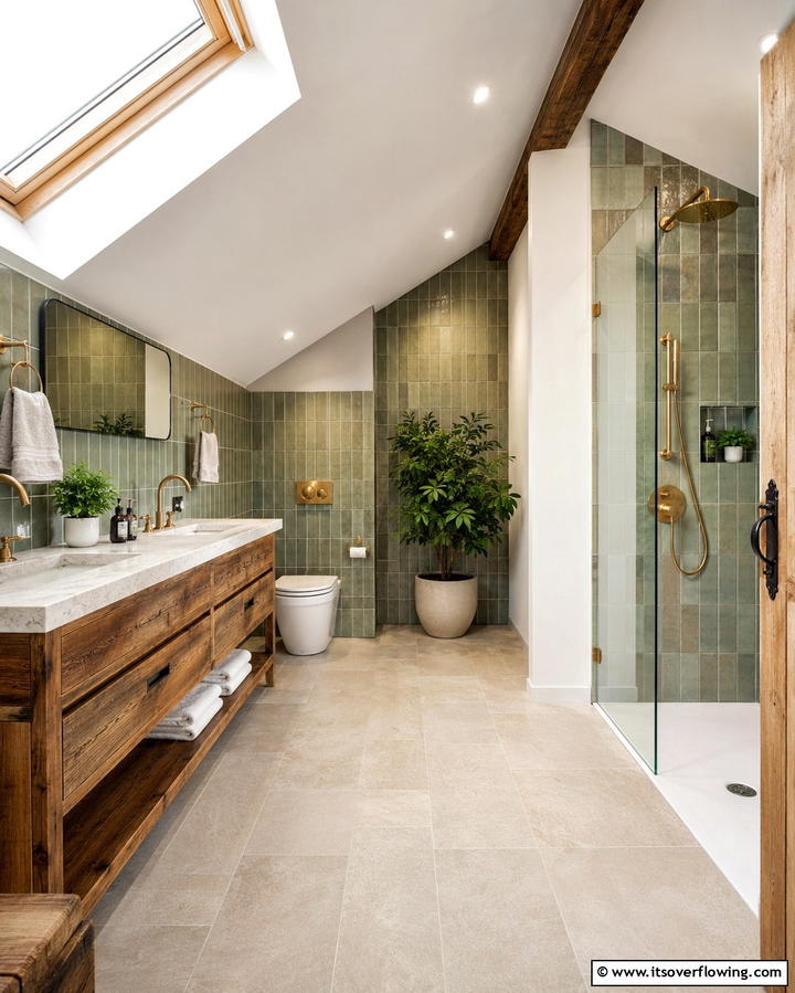 Eco Friendly Materials - 30 Attic Bathroom Ideas for Space-Saving Luxury
