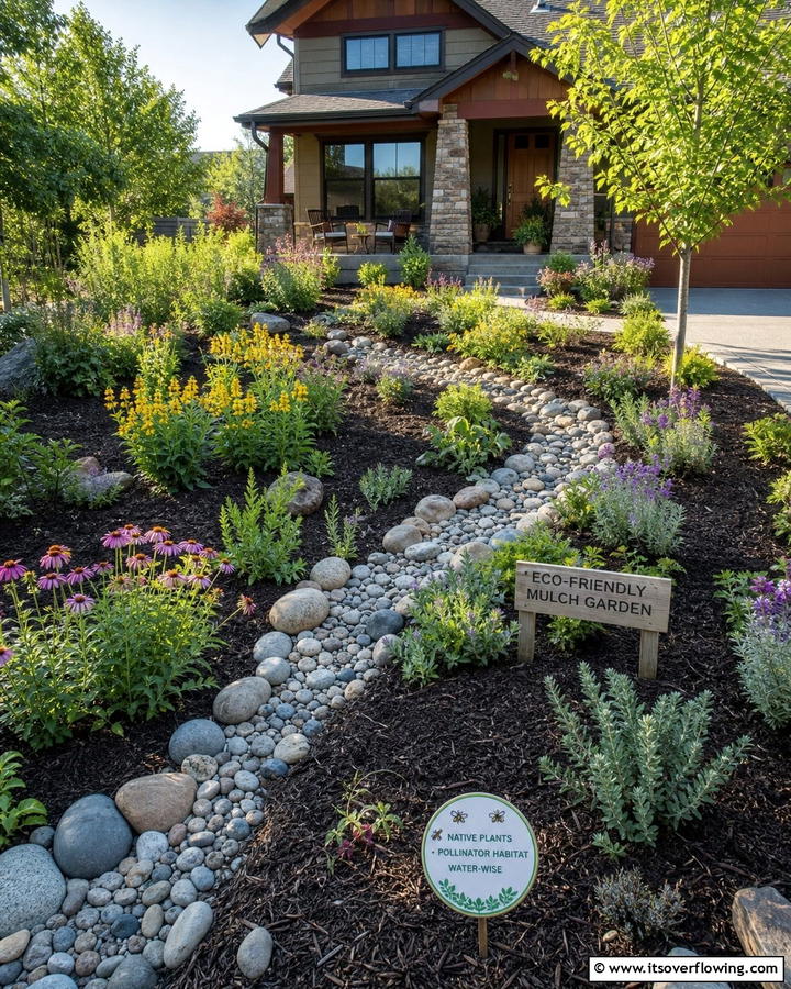 Eco Friendly Mulch Gardens - 21 Front Yard Landscaping Ideas With Rocks and Mulch