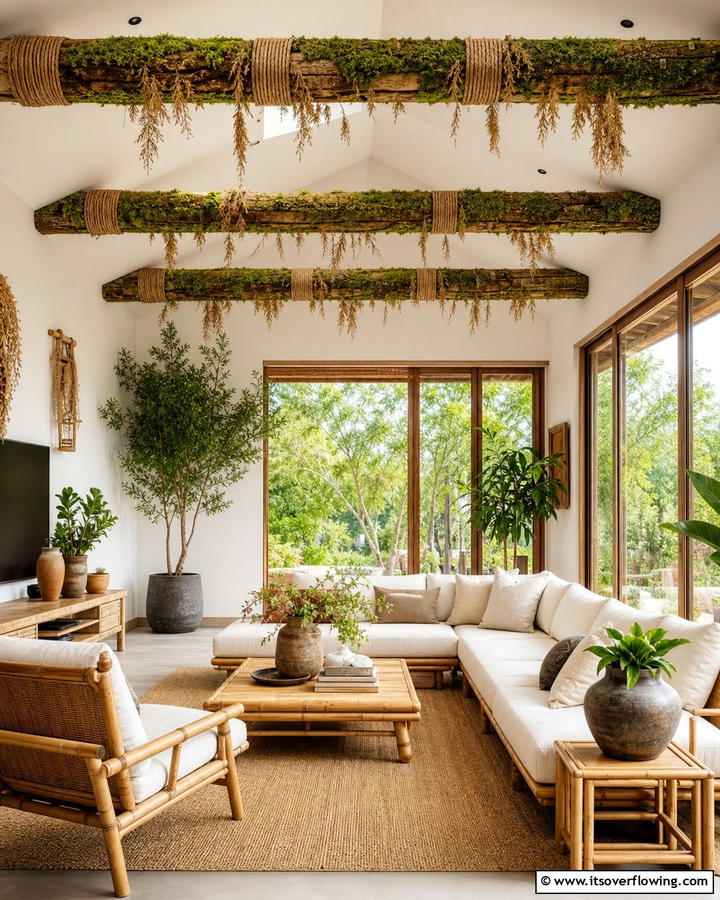 Eco Friendly Natural Accents - 21 Decorative Ceiling Beam Ideas for Rustic Charm
