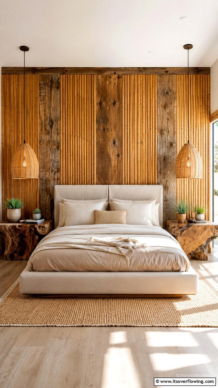 Eco Friendly Natural Materials - 30 Bedroom Accent Wall Ideas to Transform Your Space