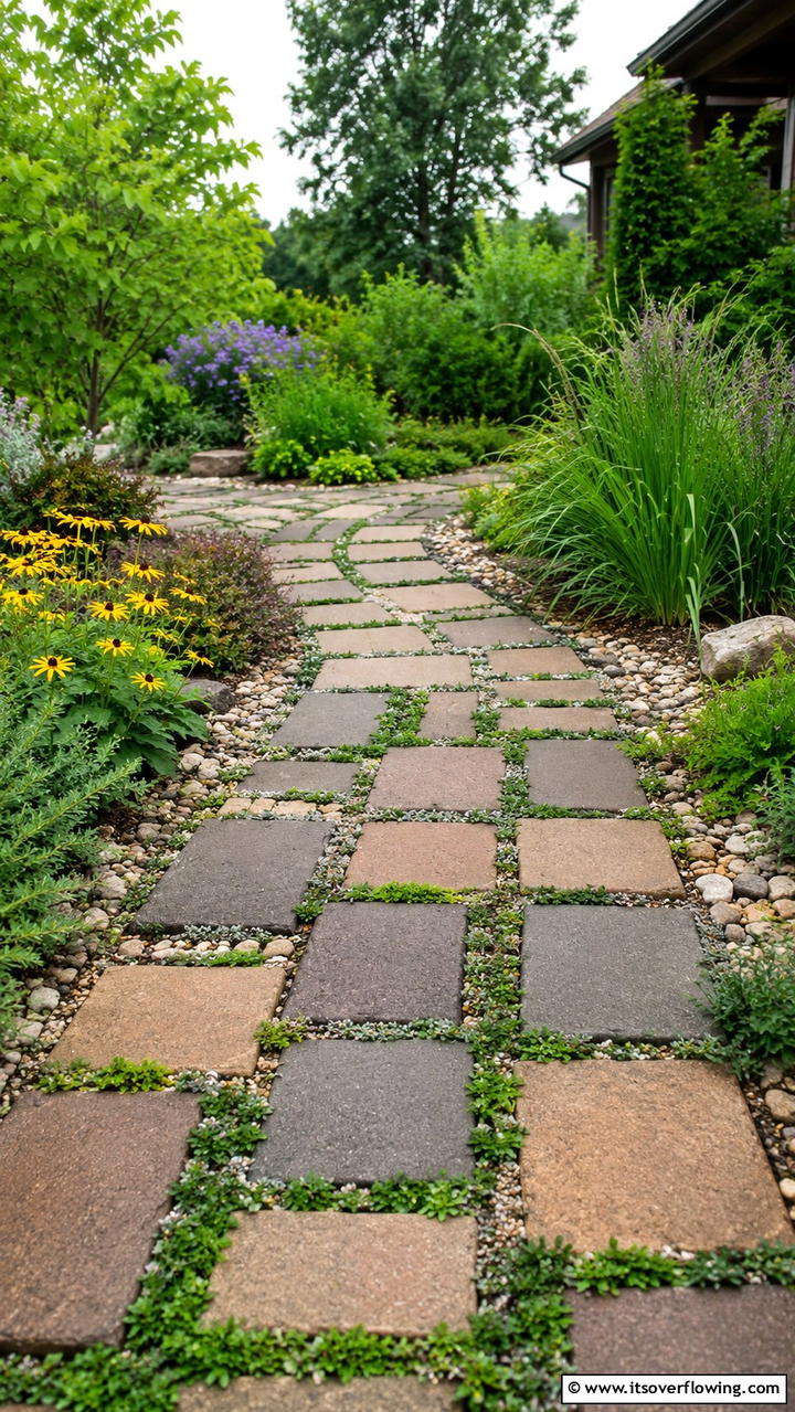 Eco Friendly Paver Path - 21 Inviting Walkway Ideas to Enhance Your Outdoor Space