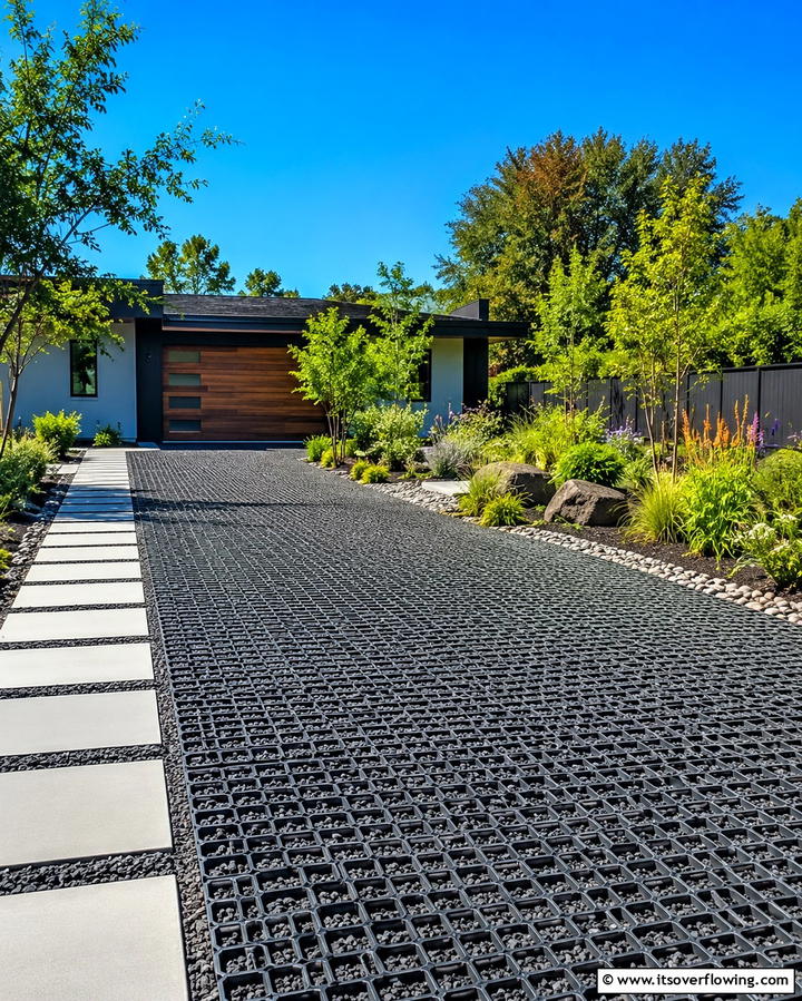 Eco Friendly Permeable Driveway - 30 Gravel Driveway Ideas- Durable & Stylish Options