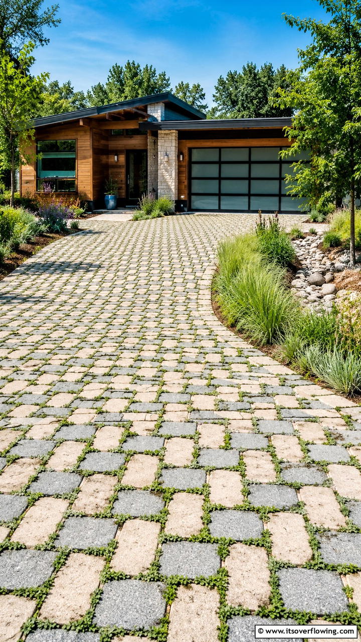Eco Friendly Permeable Pavers - 30 Driveway Entrance Ideas for Impressive Arrivals