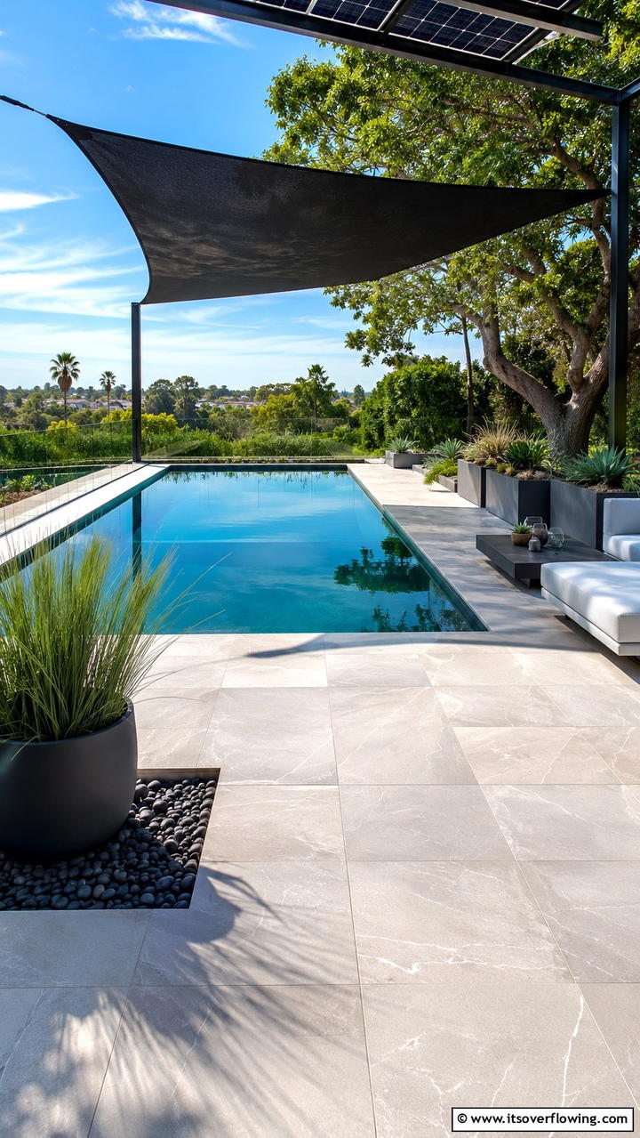 Eco Friendly Porcelain Style - 30 Concrete Pavers Around Pool Ideas for Durable Style