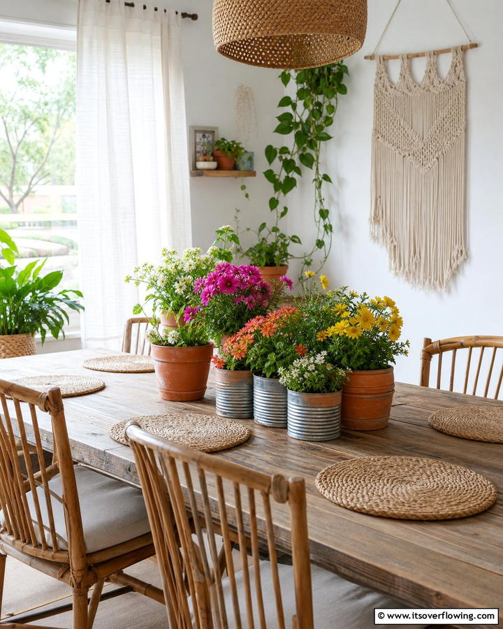 Eco Friendly Potted Blooms - 21 Flower Centerpiece Ideas for Elegant Tablescapes