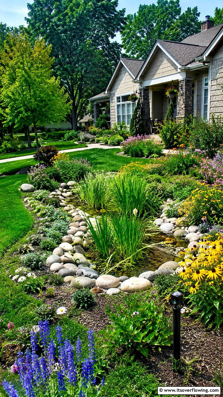Eco Friendly Rain Garden - 30 Front Yard Landscaping Ideas for Stunning Curb Appeal
