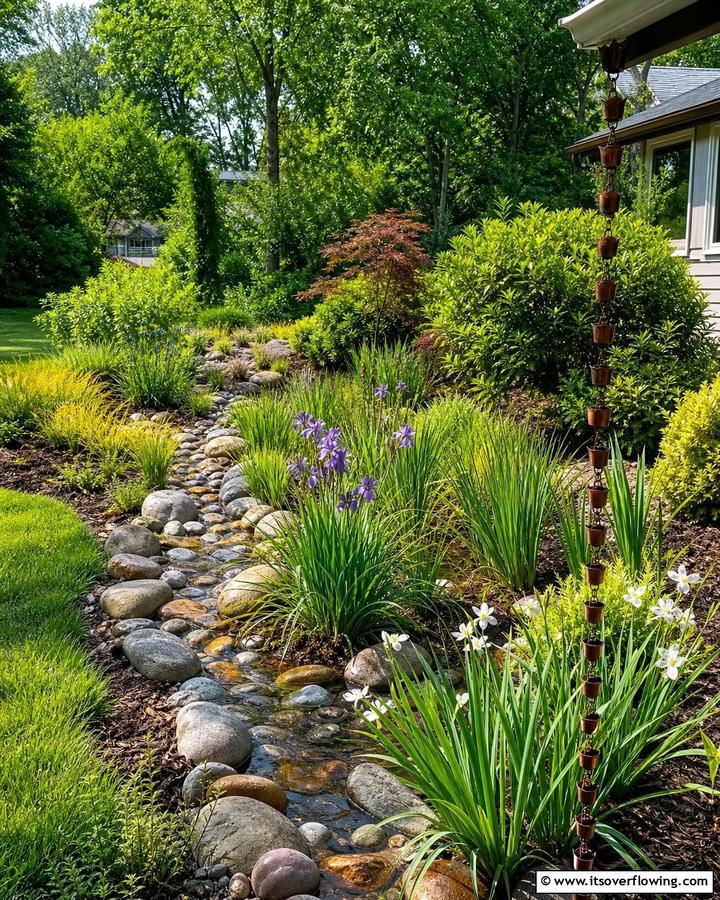 Eco Friendly Rain Garden - 30 Garden Layout Ideas- Strategic Planting & Design Tips