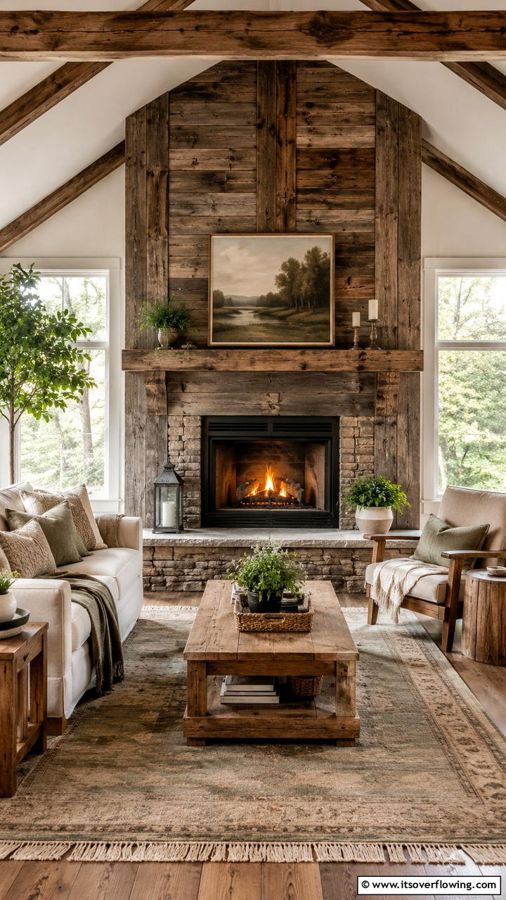 Eco Friendly Reclaimed Hearth - 30 Fireplace Hearth Ideas to Elevate Your Living Room