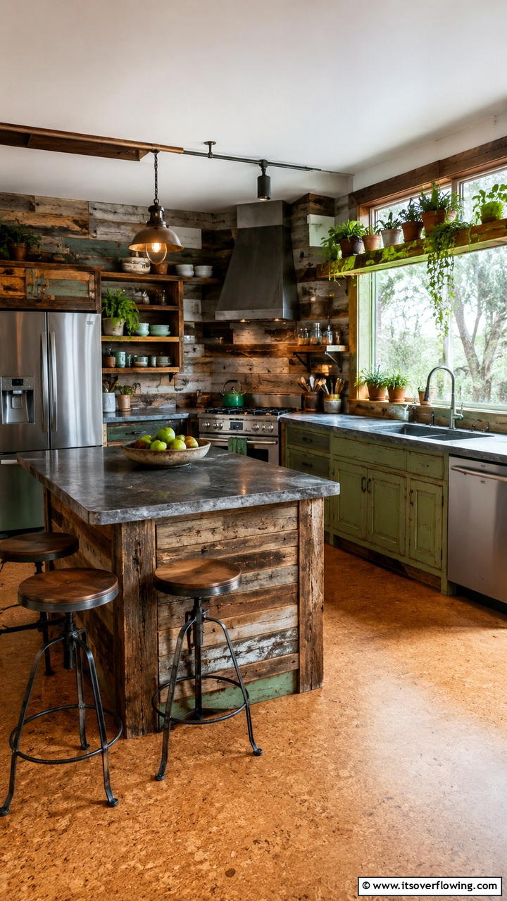 Eco Friendly Reclaimed Materials - 30 Cabin Kitchen Ideas- Rustic and Cozy Cooking Spaces