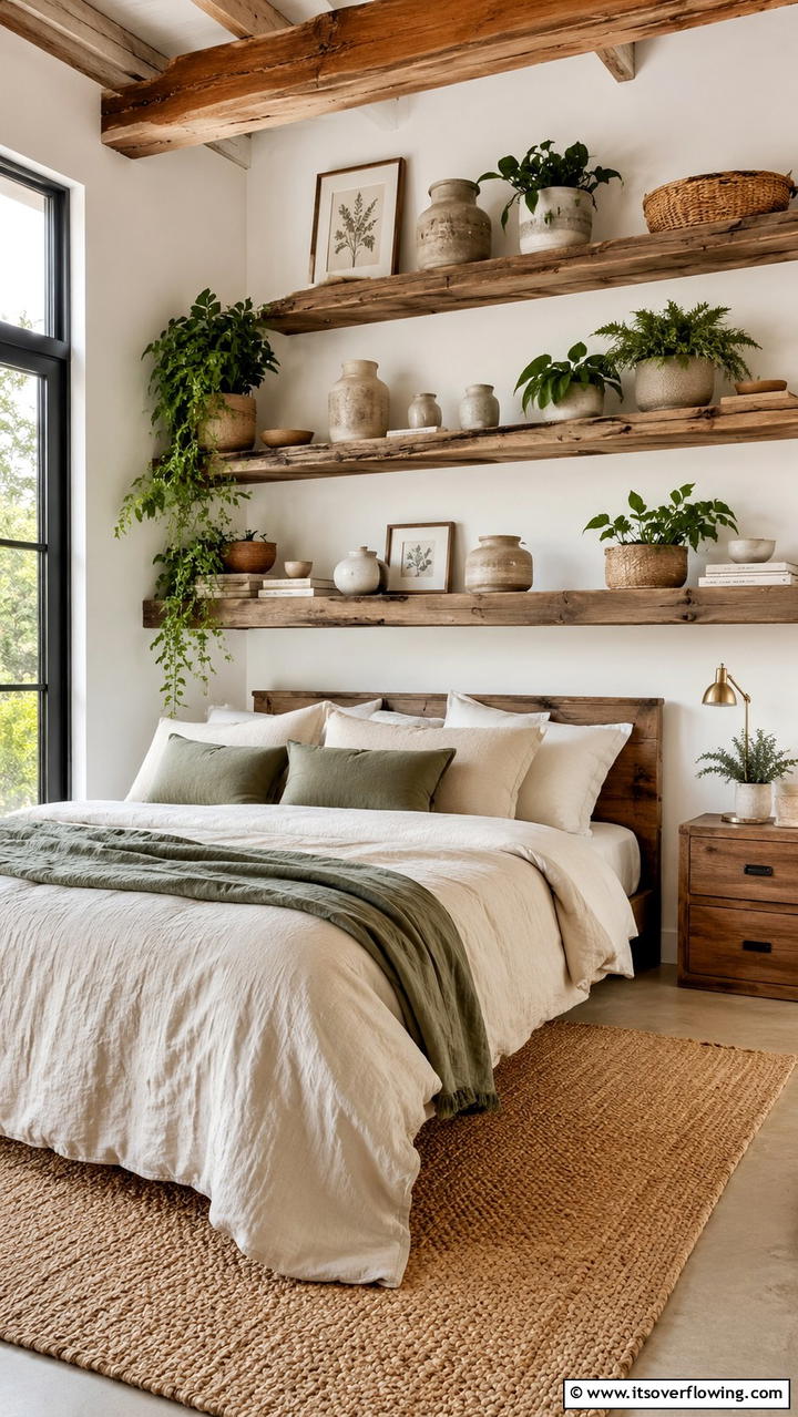 Eco Friendly Reclaimed Style - 30 Bedroom Shelving Ideas for Storage and Display
