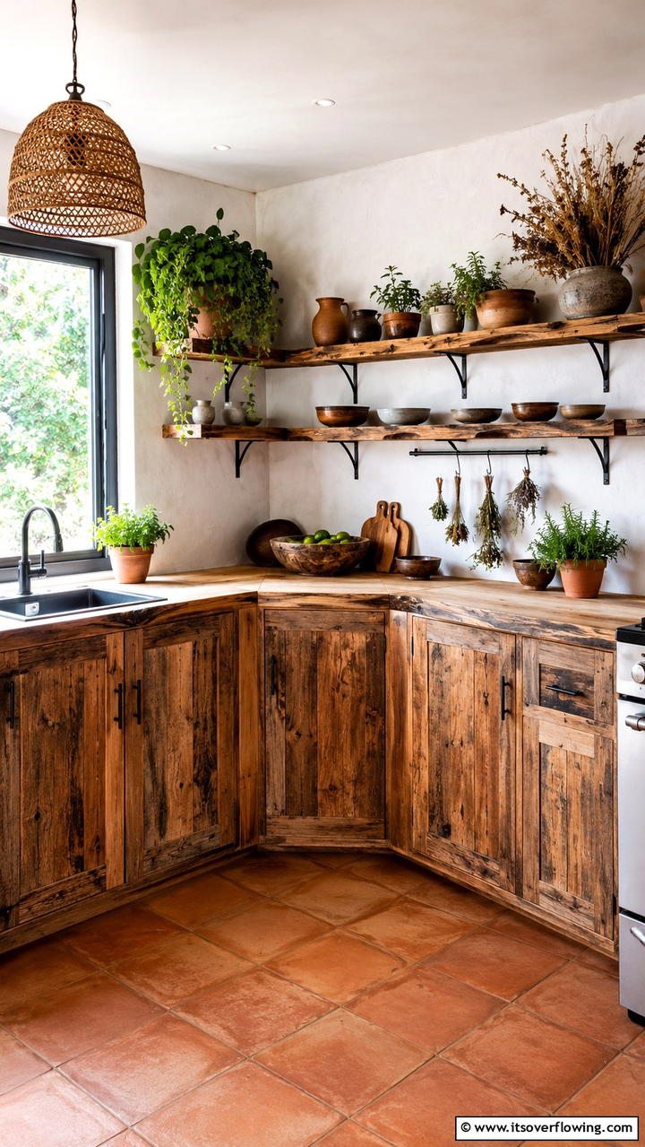 Eco Friendly Reclaimed Wood - 30 Corner Cabinet Ideas to Maximize Storage in Any Room