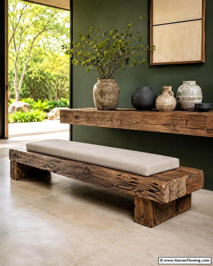 Eco Friendly Reclaimed Wood Bench - 30 Functional Entryway Bench Solutions for Organized Homes