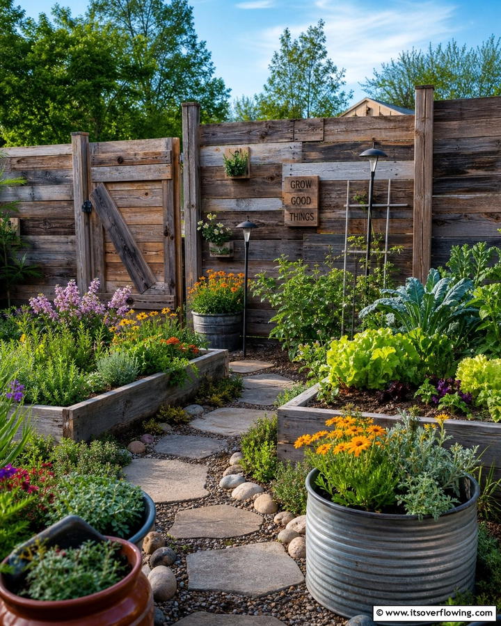 Eco Friendly Reclaimed Wood Privacy Fence - 21 Privacy Fence Designs for Secure & Stylish Property Borders