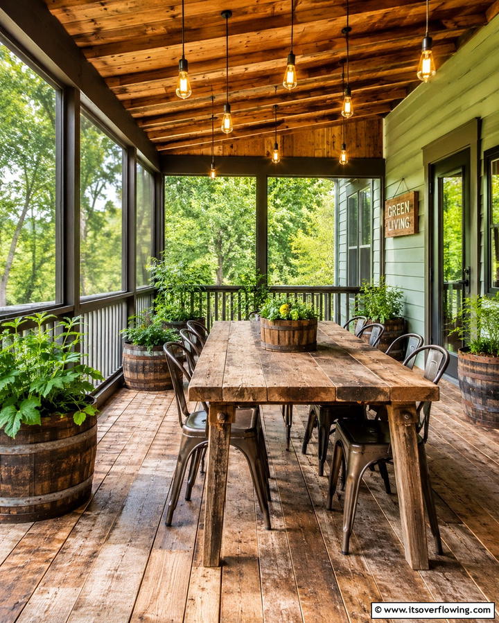 Eco Friendly Recycled Material Screened Deck - 30 Screened-in Deck Ideas for Bug-Free Outdoor Living