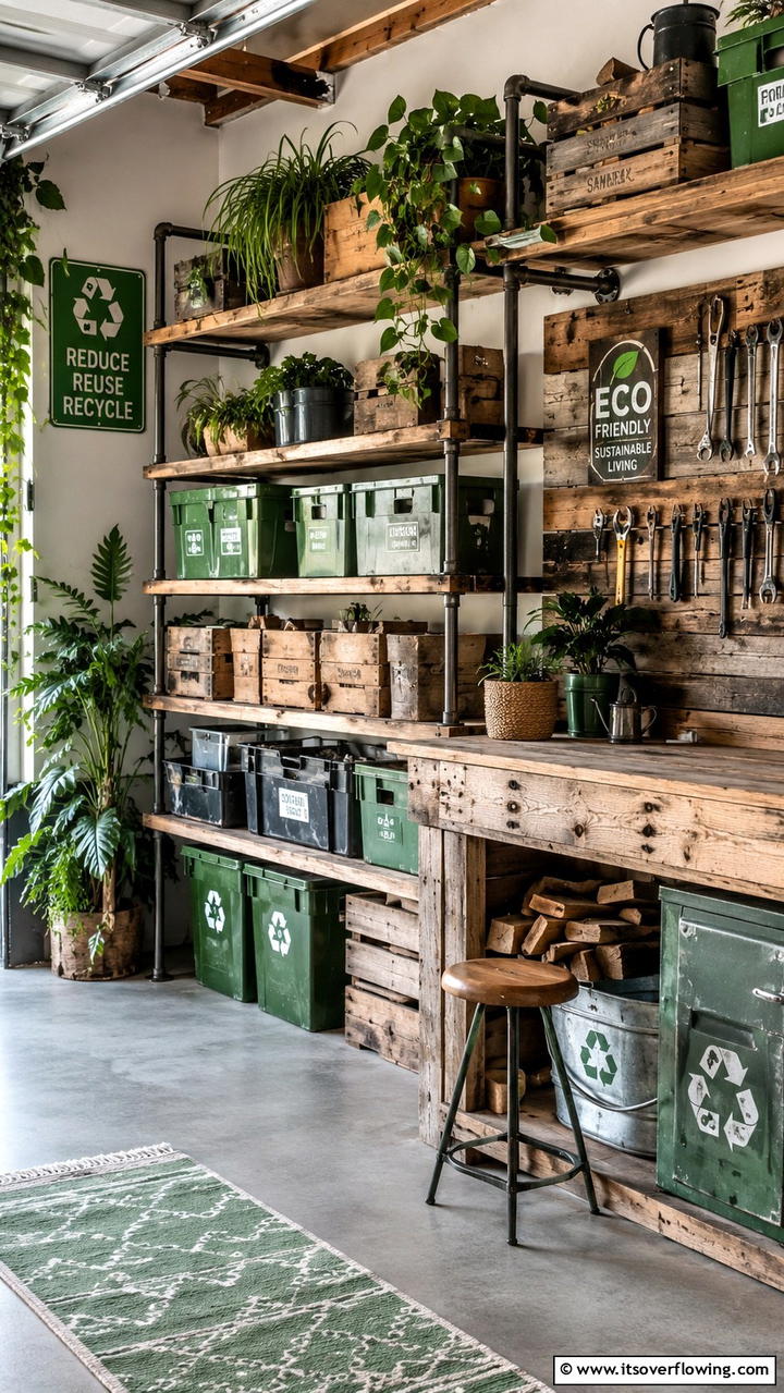 Eco Friendly Recycled Shelving - 30 Garage Shelving Ideas for Clutter-Free Storage