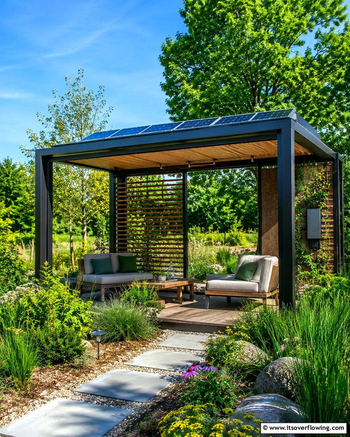Eco Friendly Solar Gazebo - 30 Backyard Gazebo Ideas for Outdoor Entertaining
