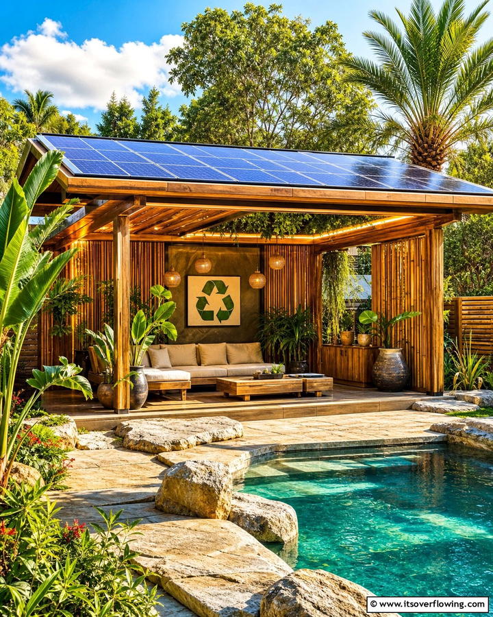 Eco Friendly Solar Powered Gazebo - 20 Pool Gazebo Ideas for a Stunning Backyard Oasis