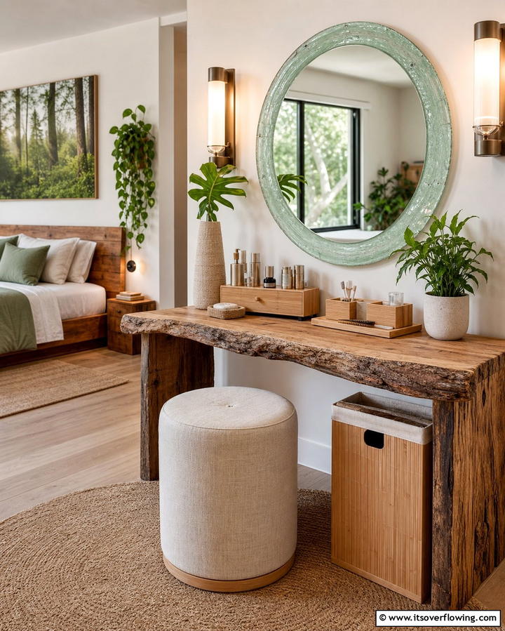 Eco Friendly Sustainable Vanity - 30 Stylish Makeup Vanity Ideas for a Functional Beauty Space