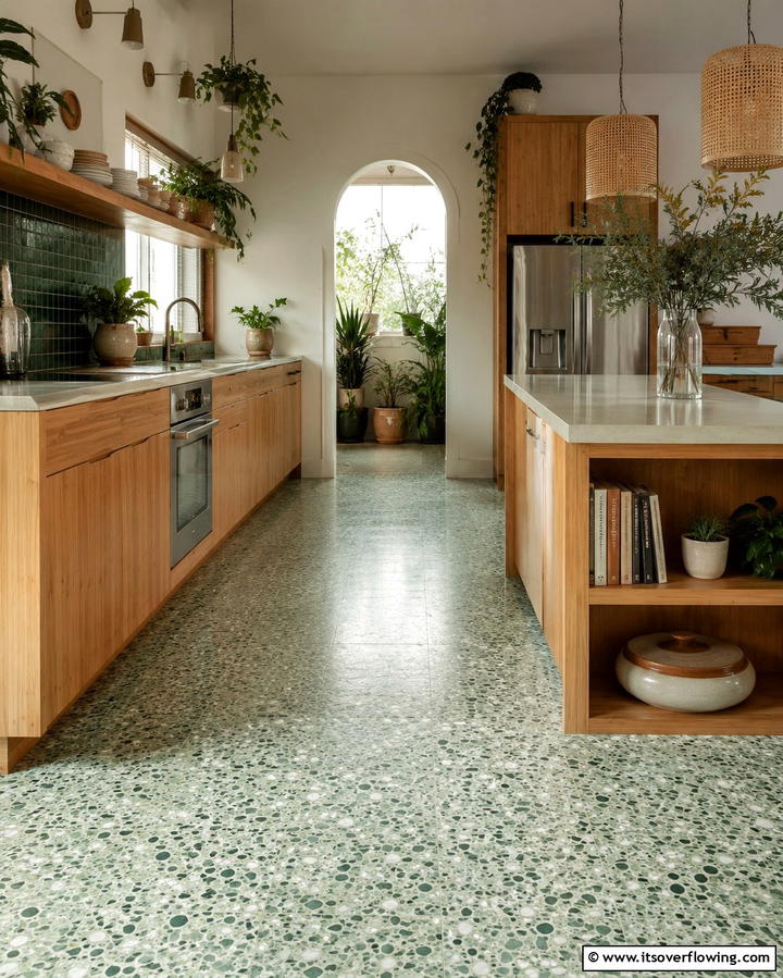 Eco Friendly Terrazzo - 25 Terrazzo Kitchen Floor Ideas for a Unique Look