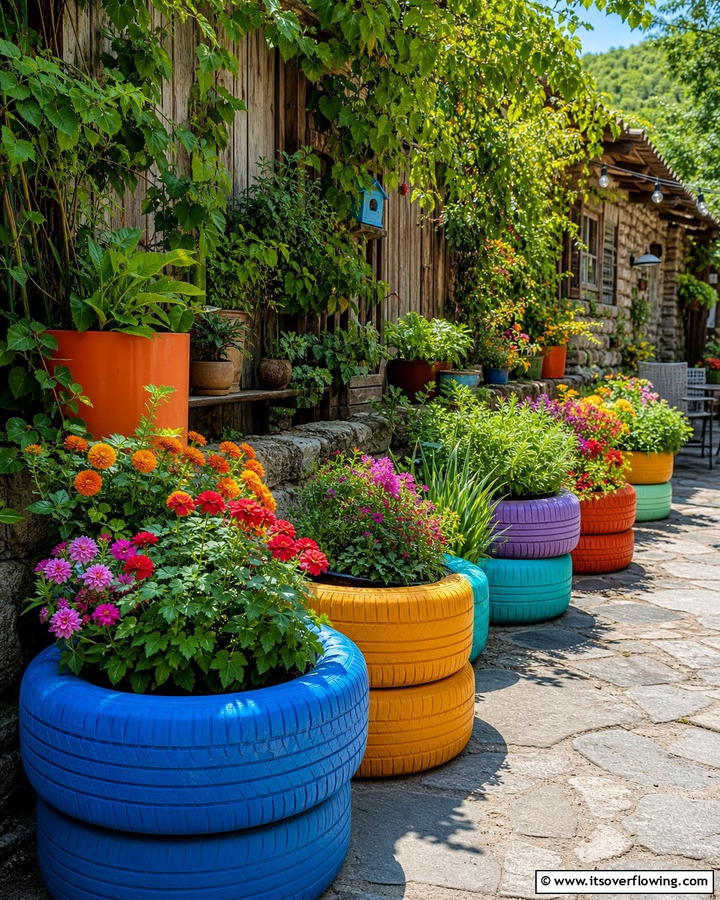Eco Friendly Tyre Planters - 21 Recycled Tyre Garden Art Ideas for Eco-Conscious Spaces