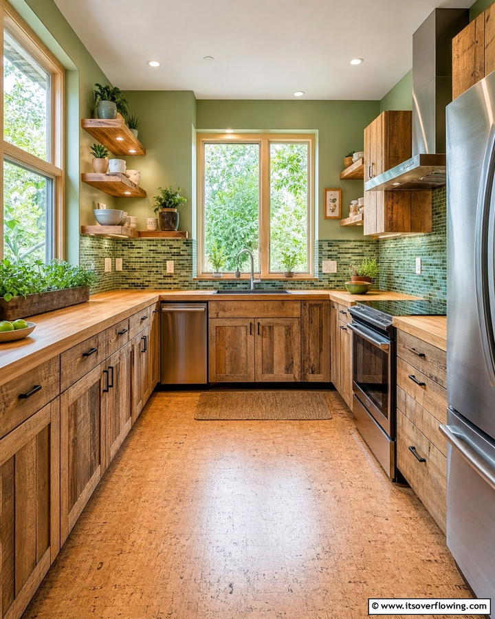 Eco Friendly U Shaped Kitchen with Sustainable Materials - 30 U-Shaped Kitchen Ideas for Optimal Layout and Storage