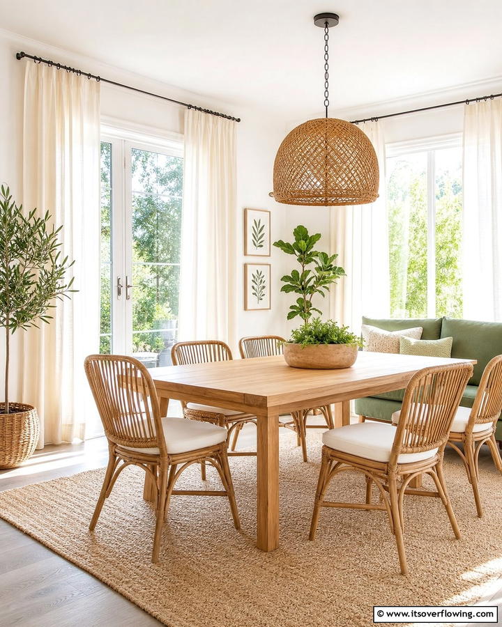 Eco Friendly Window Treatments - 21 Green Dining Room Ideas to Refresh Your Dining Space