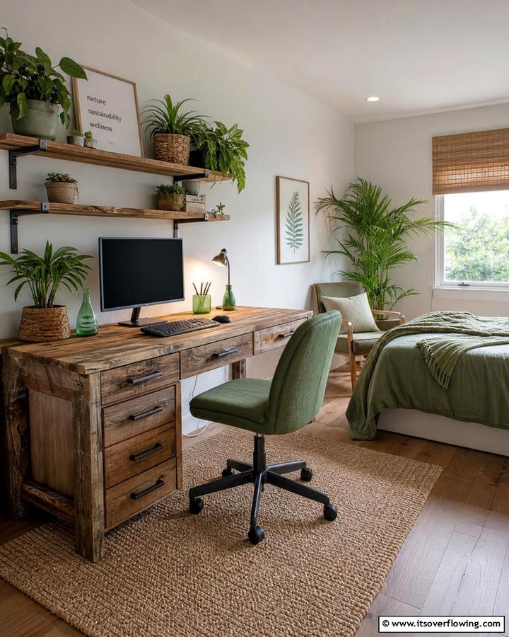 Eco Friendly Workspace - 21 Functional Bedroom Office Ideas for Productive Spaces