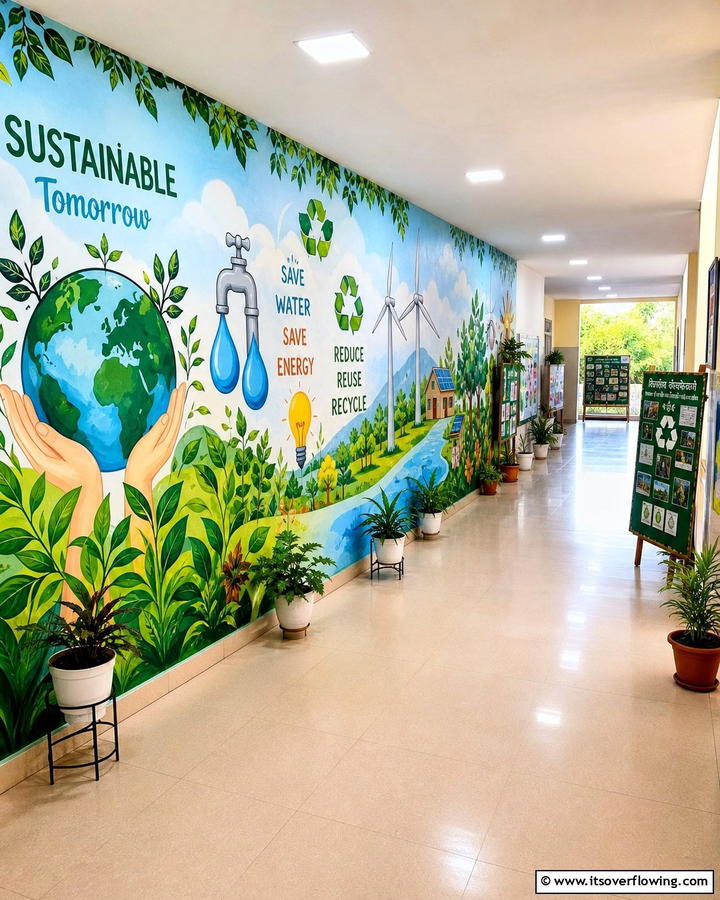 Eco friendly Educational Mural - 21 Creative School Mural Ideas to Inspire Students