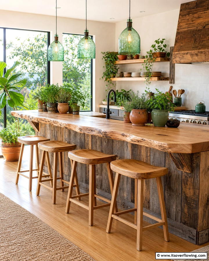 Eco friendly Reclaimed Wood Bar - 30 Kitchen Bar Ideas for Casual Dining and Socializing