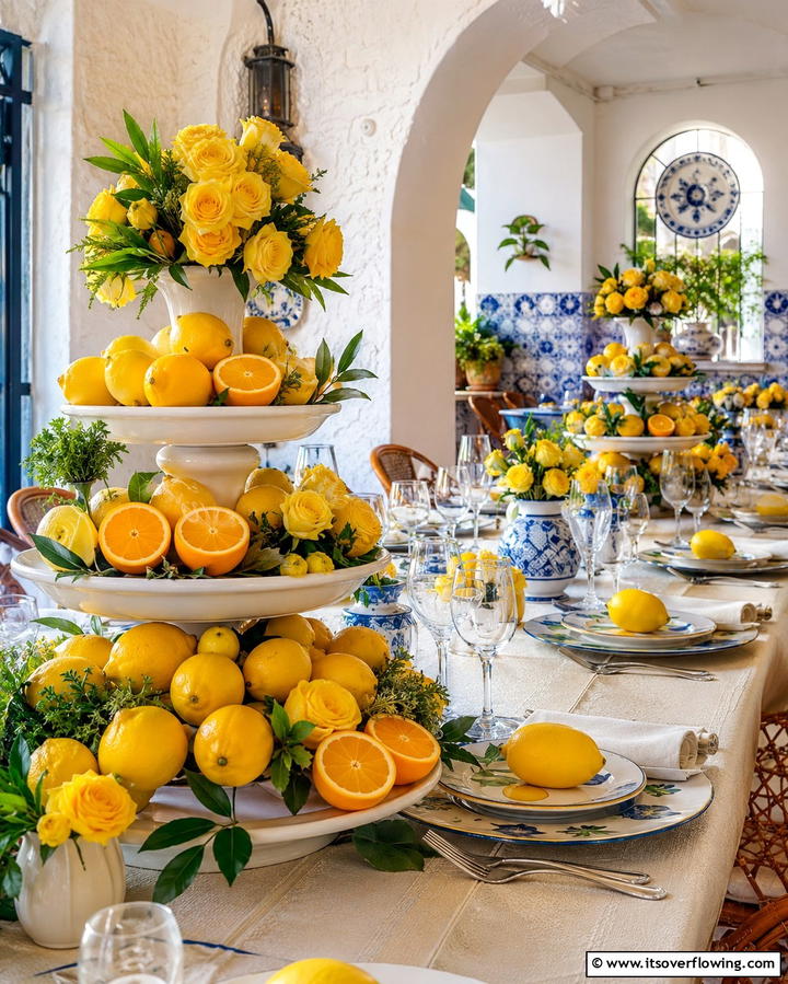Edible Fruit and Floral Displays - 30 Rehearsal Dinner Centerpiece Ideas for Memorable Nights