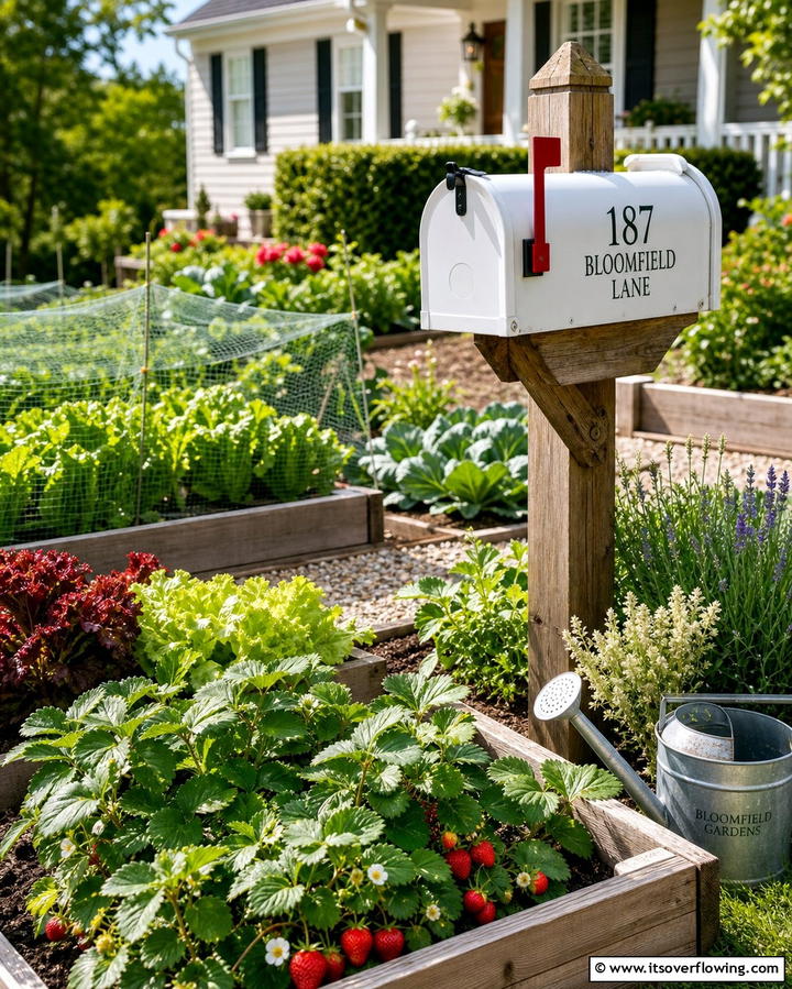 Edible Garden Patch - 30 Creative Mailbox Landscaping Ideas for Curb Appeal